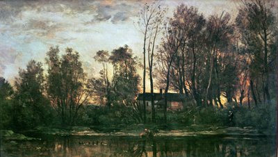 Sonnenuntergang, Bas-Meudon (Hauts-de-Seine), 1869 von Charles Francois Daubigny